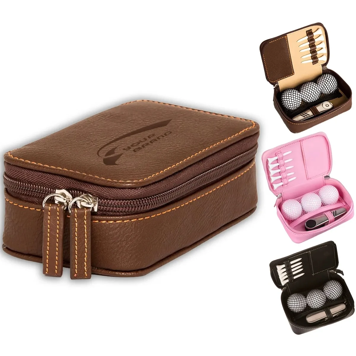 Mini Portable Golf Club Leather Bag 1