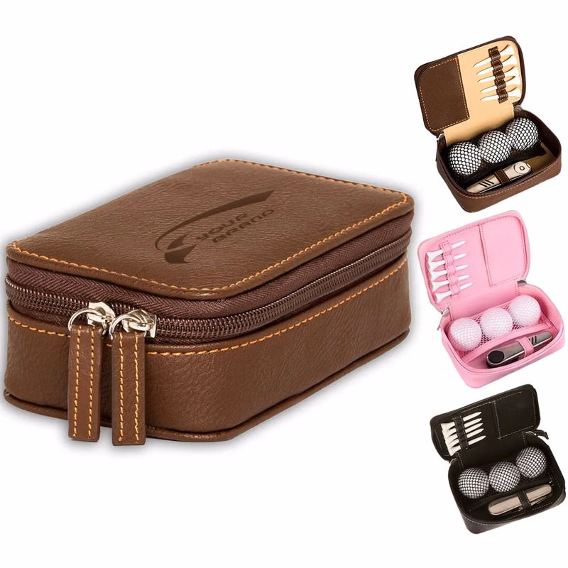 Mini Portable Golf Club Leather Bag