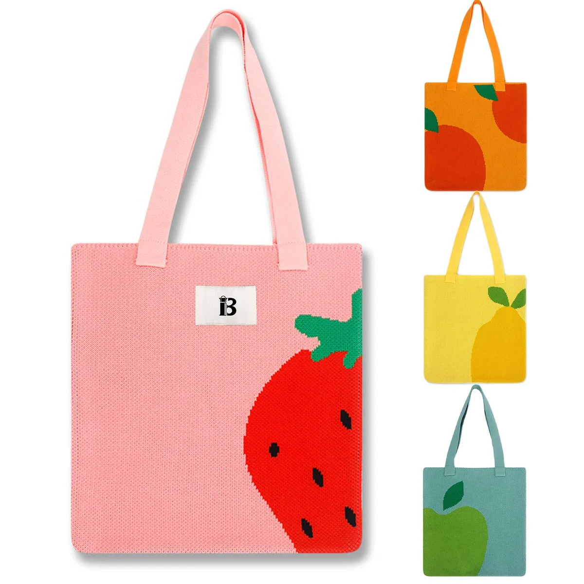 Polyester Fruit Woven Tote Bag, custom tote bag with logo imprint 1