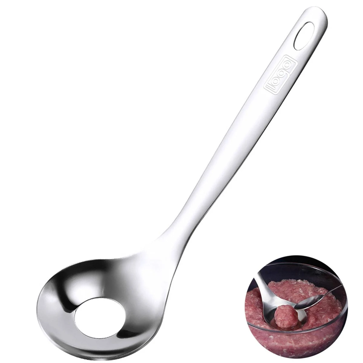 Hanging Stainless Steel Meatball Maker Spoon 1