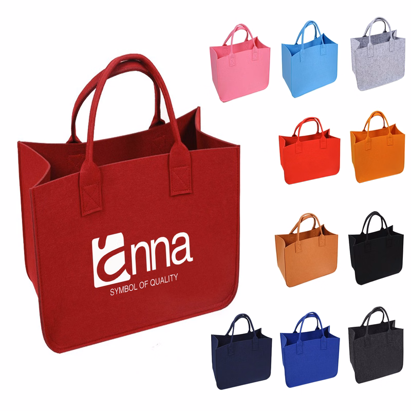 Felt Solid Color Tote Bag