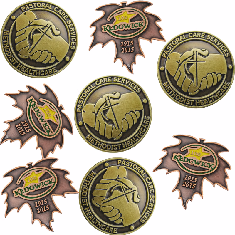 Diestruck Antiqued Lapel Pins: 3/4" W x 3/4" H