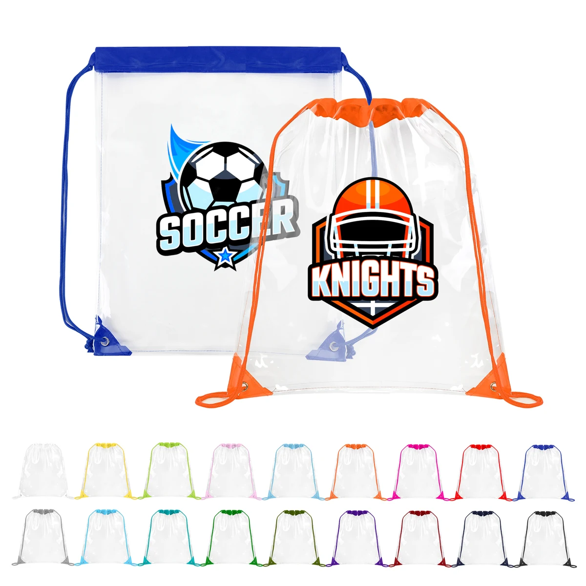 Large Clear Stadium Drawstring Backpack (Ocean) 1