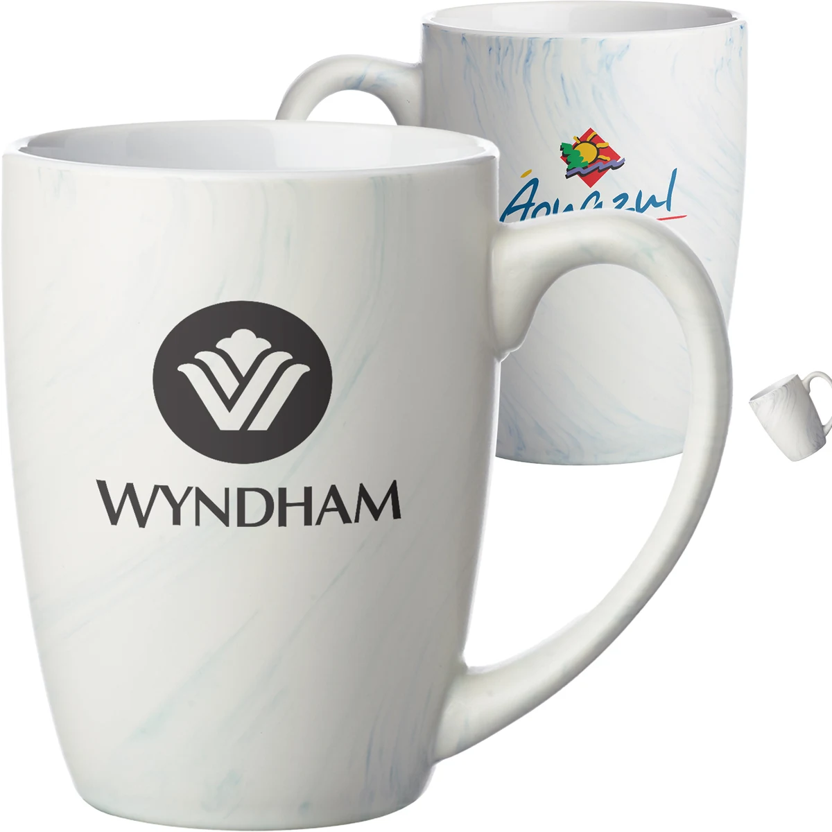Marble-Glazed 10 oz. Ceramic Coffee Mugs 1