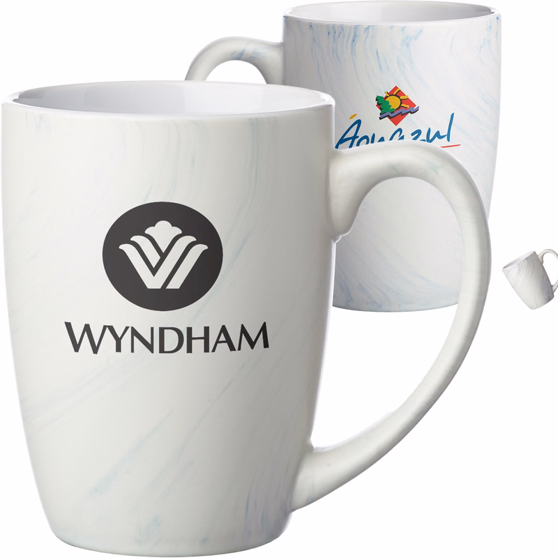 Marble-Glazed 10 oz. Ceramic Coffee Mugs