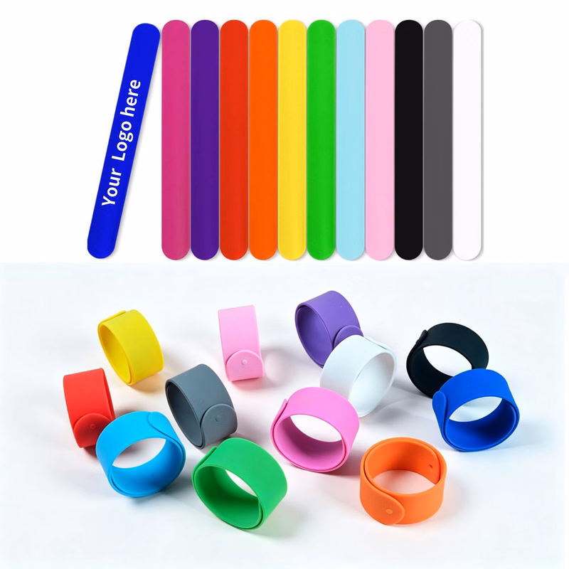 Reusable Custom Logo Silicone Slap Bracelet