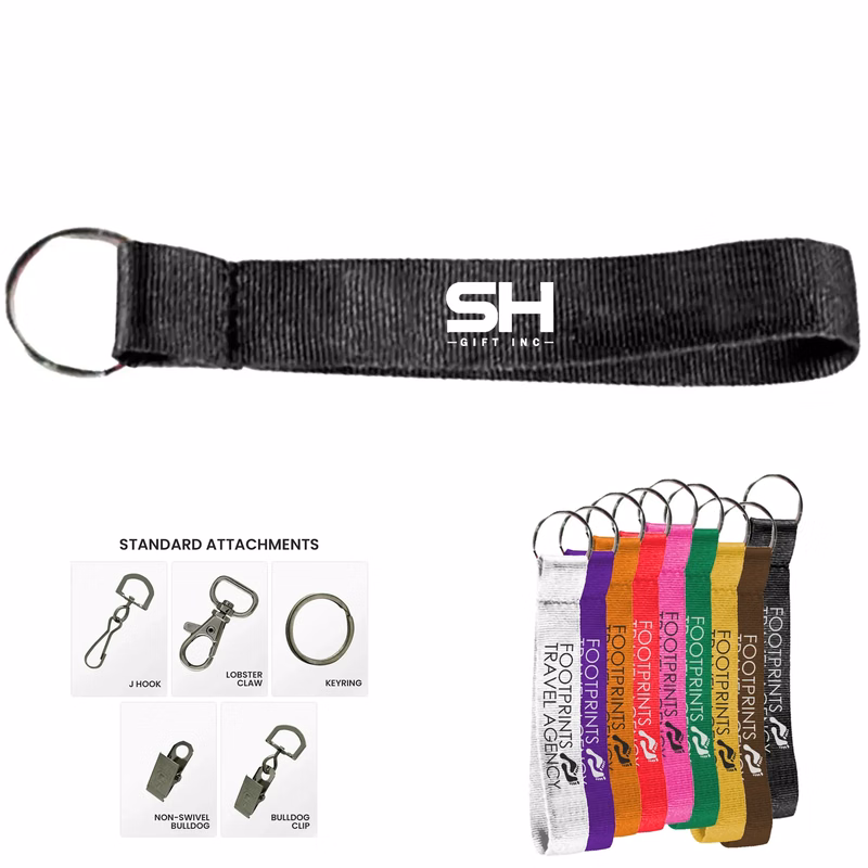 Custom Embroidered Premium Polyester Wrist Lanyards