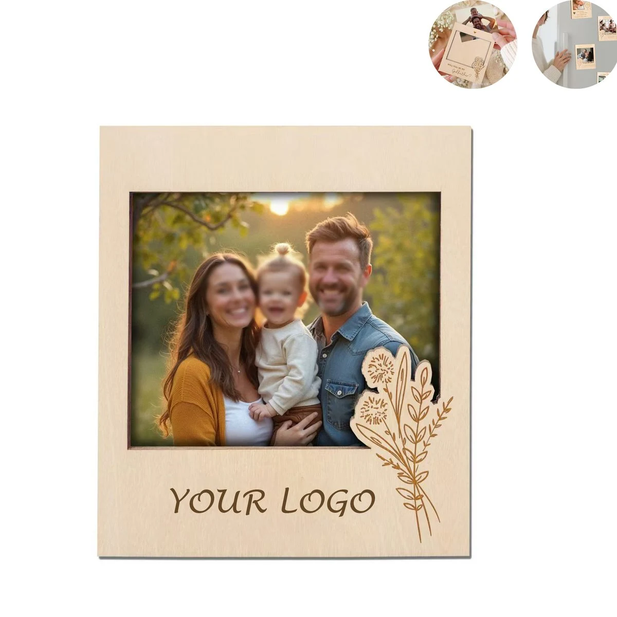 Small Magnet Wood Picture Frame for Fridge 1