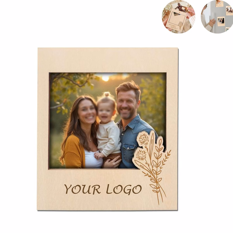 Small Magnet Wood Picture Frame for Fridge