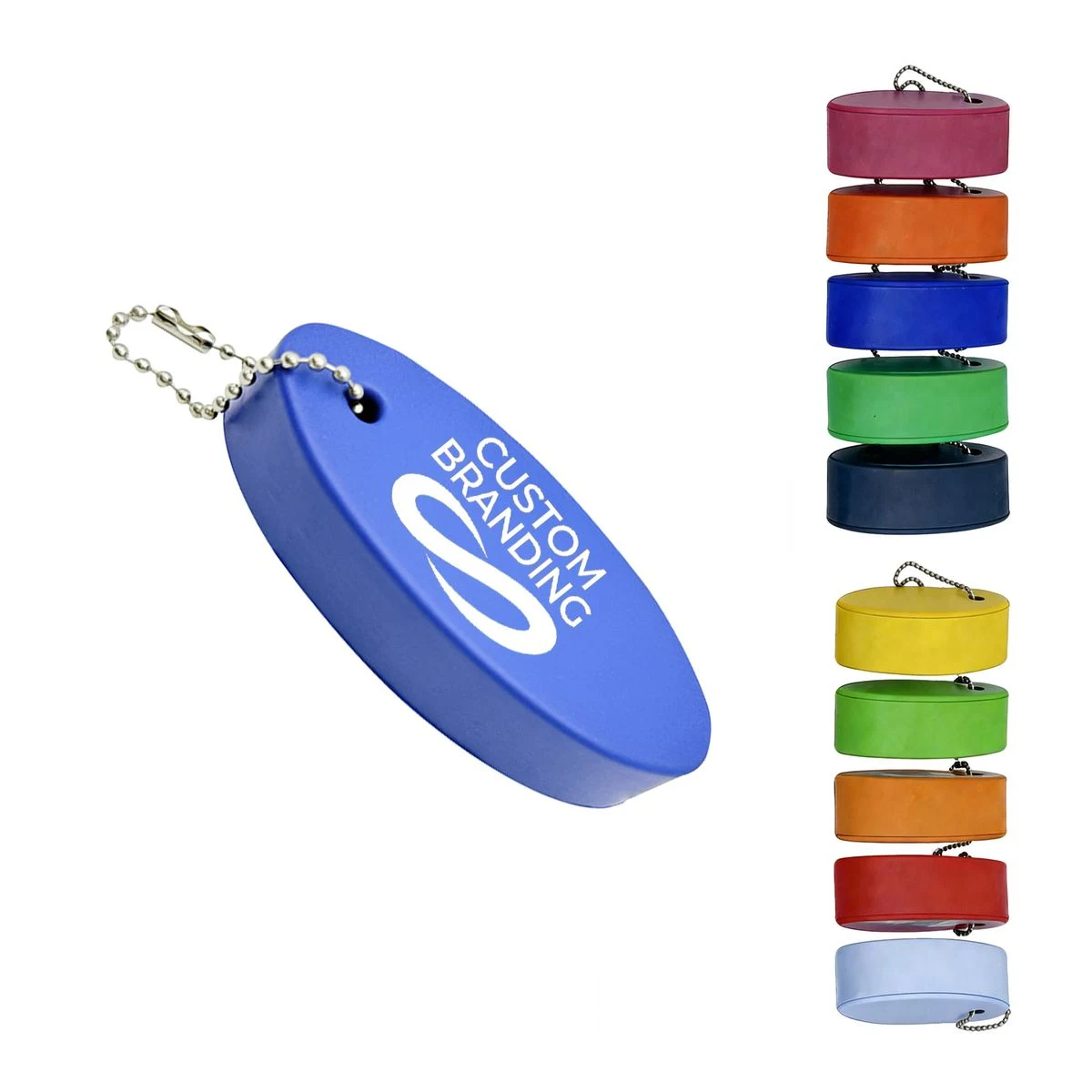 Water Resistant Floating Oval Key Ring Pu Foam For Water Sports 1