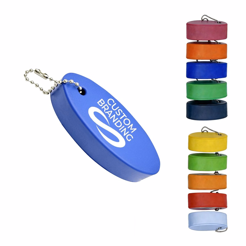 Water Resistant Floating Oval Key Ring Pu Foam For Water Sports