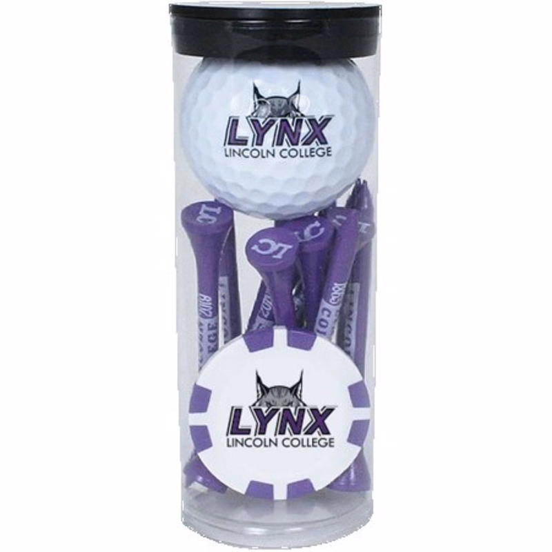 Golf Ball, Ball Marker Poker Chip & Tee Set Tube - Custom Imprint