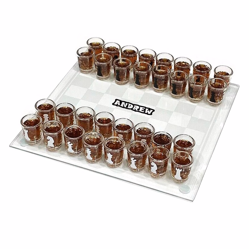 10oz Glass Drink Chess Set