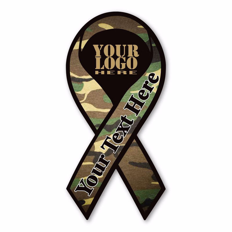 Camo Ribbon Magnet - 3 7/8" x 8" - 30 mil - Outdoor Safe