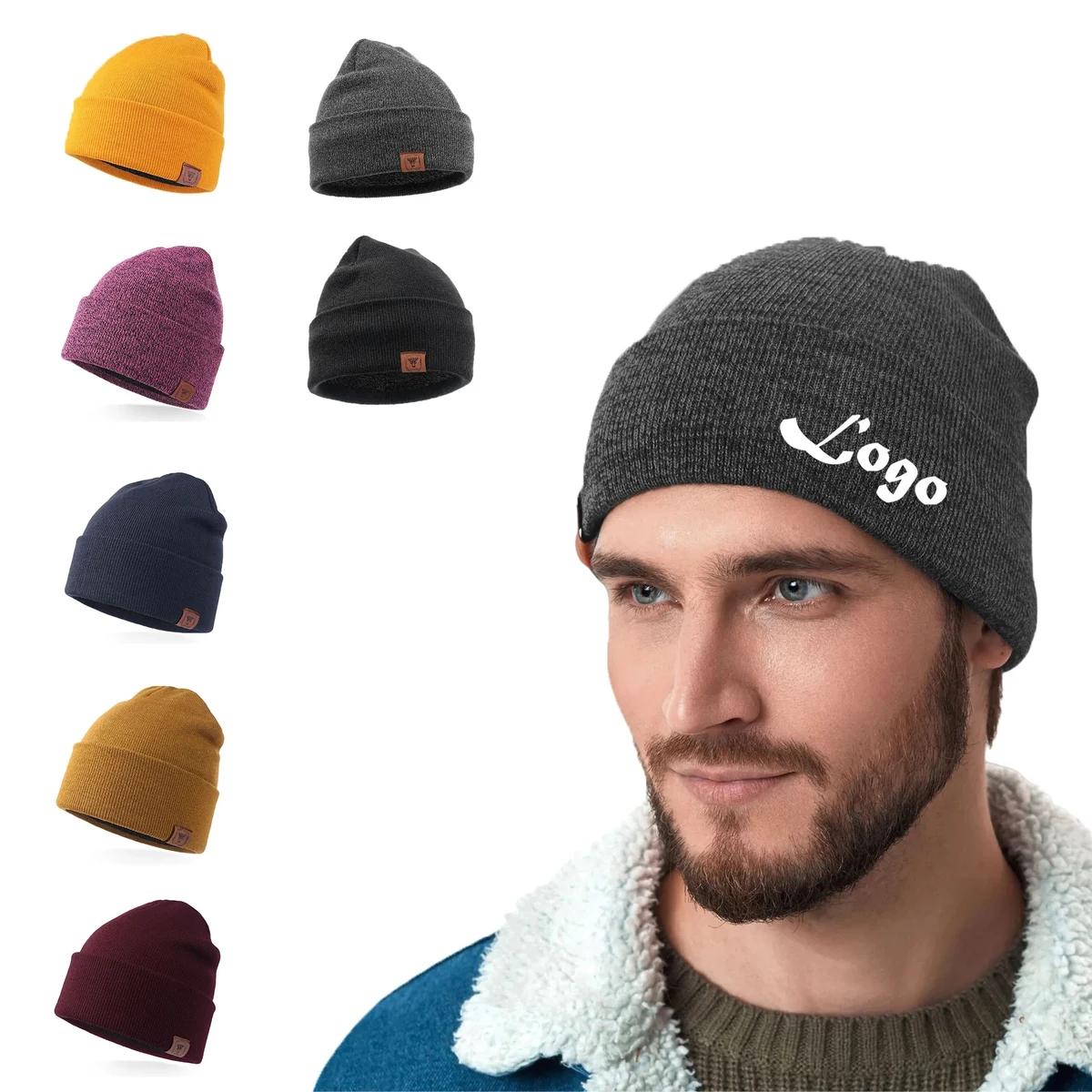 Warm Soft Solid Beanie Knit Hat Winter Hat 1