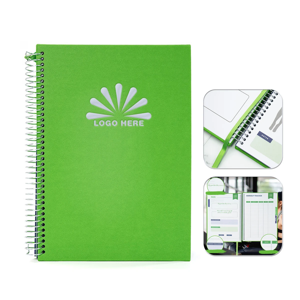 9.3" x 6.7" Fitness Planner Notebook PU Cover 1