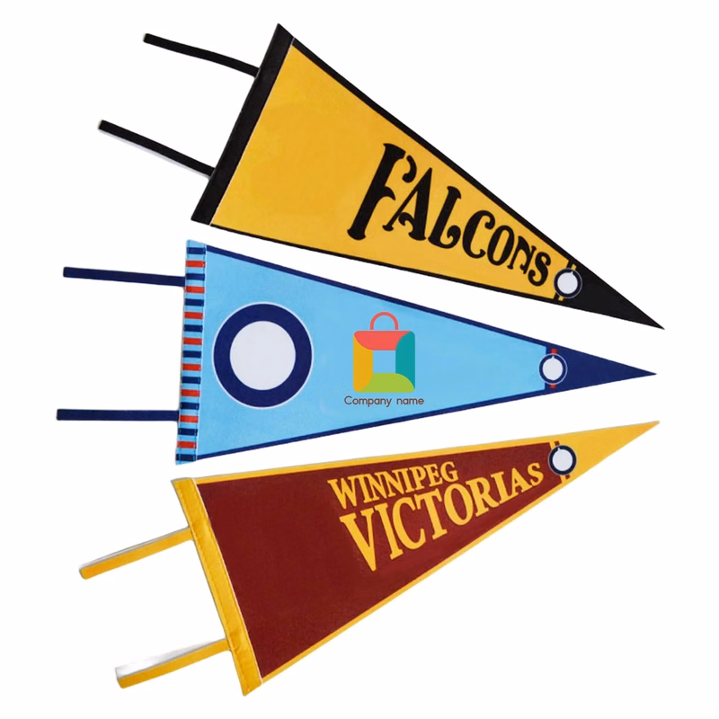 MOQ 50pcs Sublimation Triangle Felt Flag Pennant