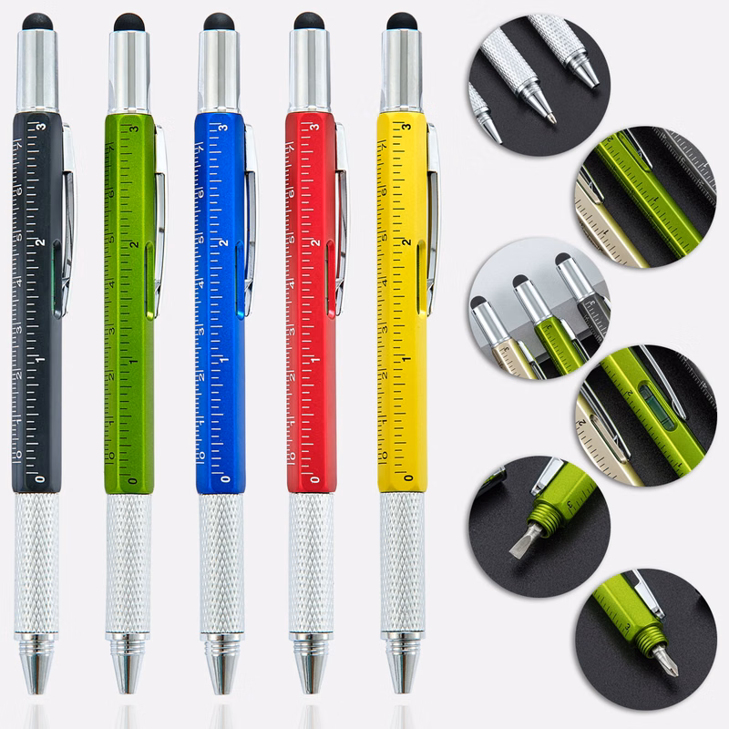 Plastic 6 In 1 Stylus Ballpoint Pen