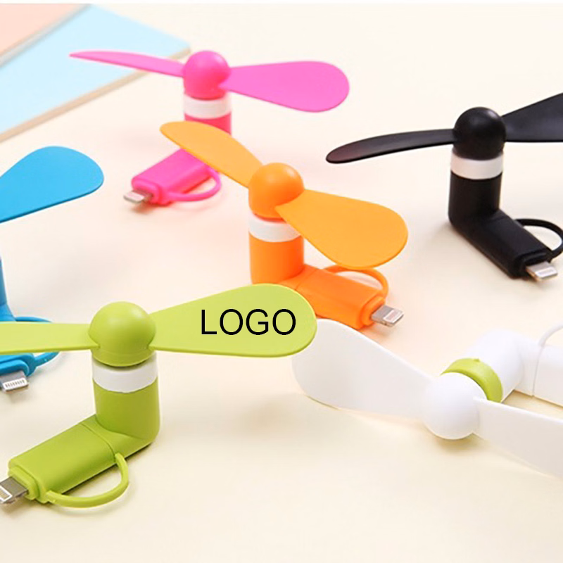 2 in 1 Mini TPE USB Cellphone Fan