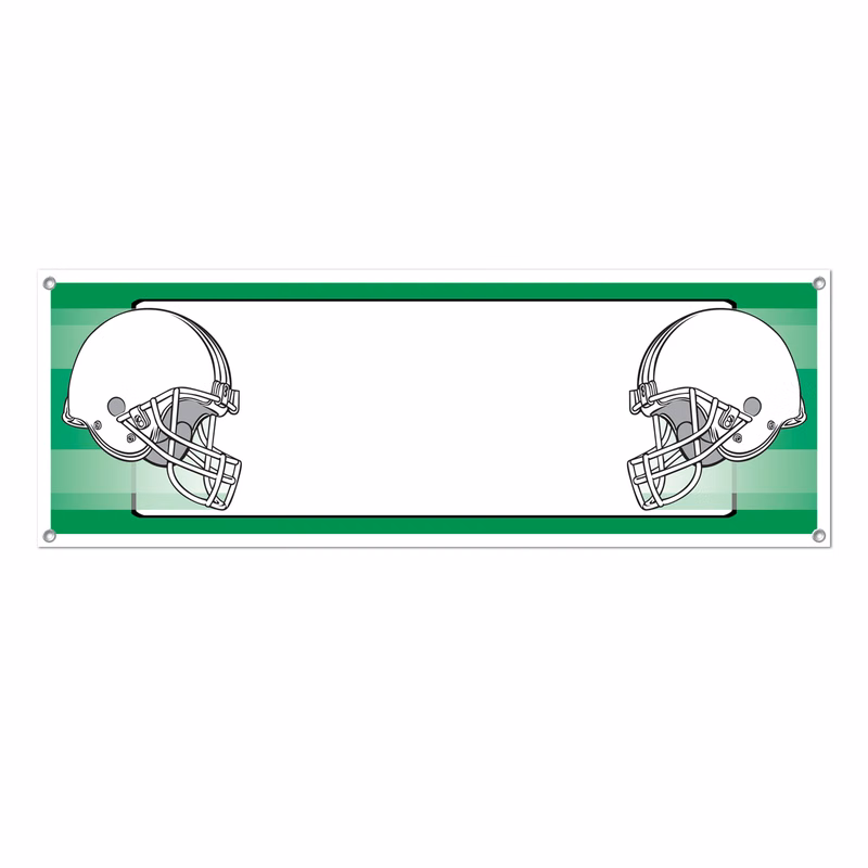 Opposing Helmets Sign Banner