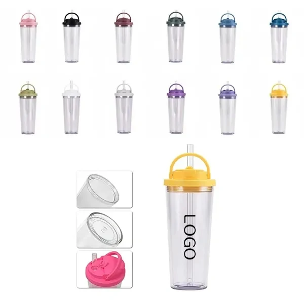 24 oz Boba Tumbler with Insulated Cup and Lid Straw 1