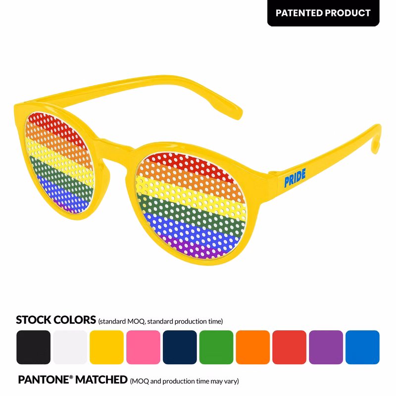 Pride Vicky Pinhole Promotional Sunglasses w/ Temple Imprint