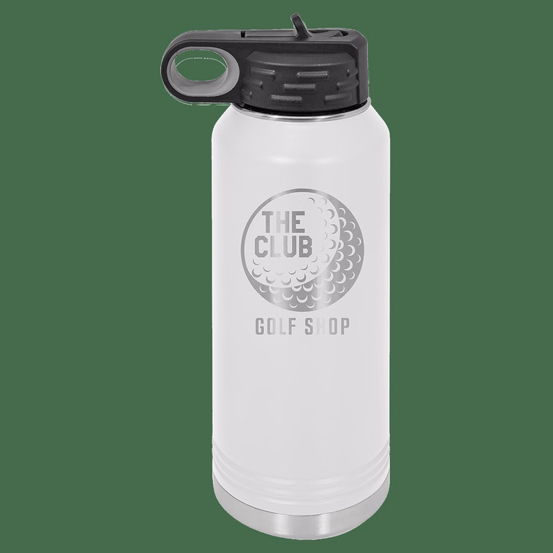 32 oz. White Powder Coated Laser Engraved Polar Camel Water Bottles