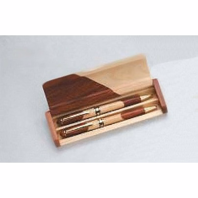 Rosewood & Maple Pen, Pencil & Case