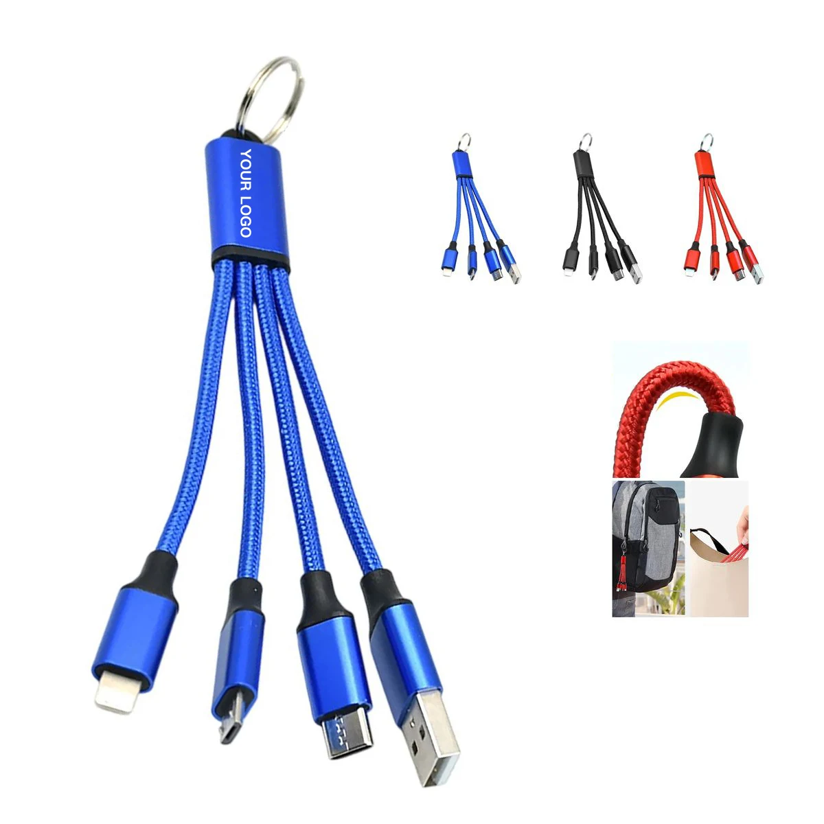 Durable 4 In 1 Keychain Charger for Phones and Tablets 1