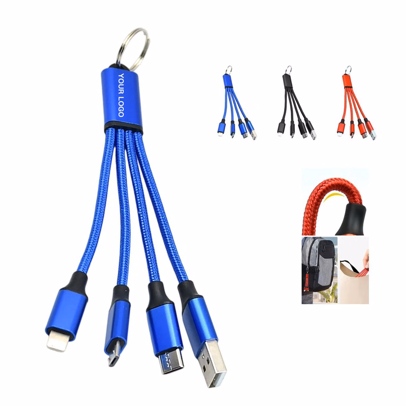 Durable 4 In 1 Keychain Charger for Phones and Tablets