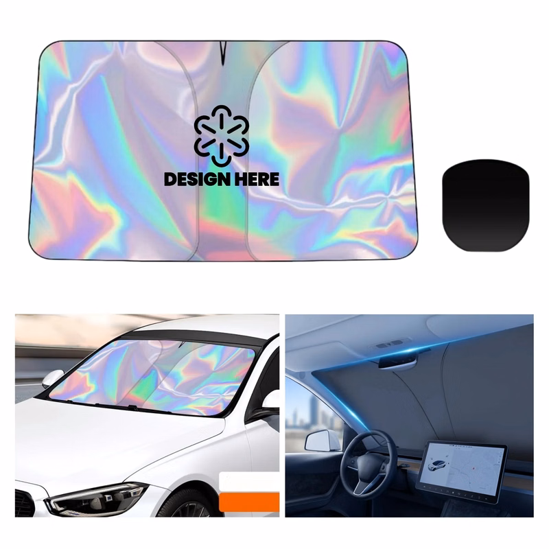 Creative Colorful Car Sunshade Foldable With Pouch