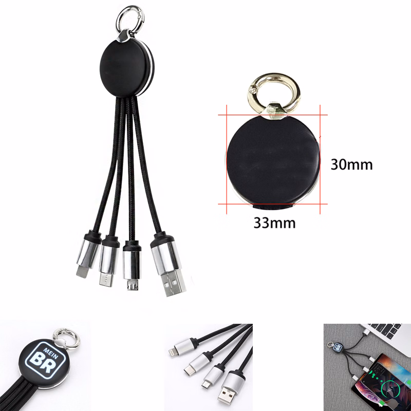 3 in 1 Multi Charging Cable with Key Ring