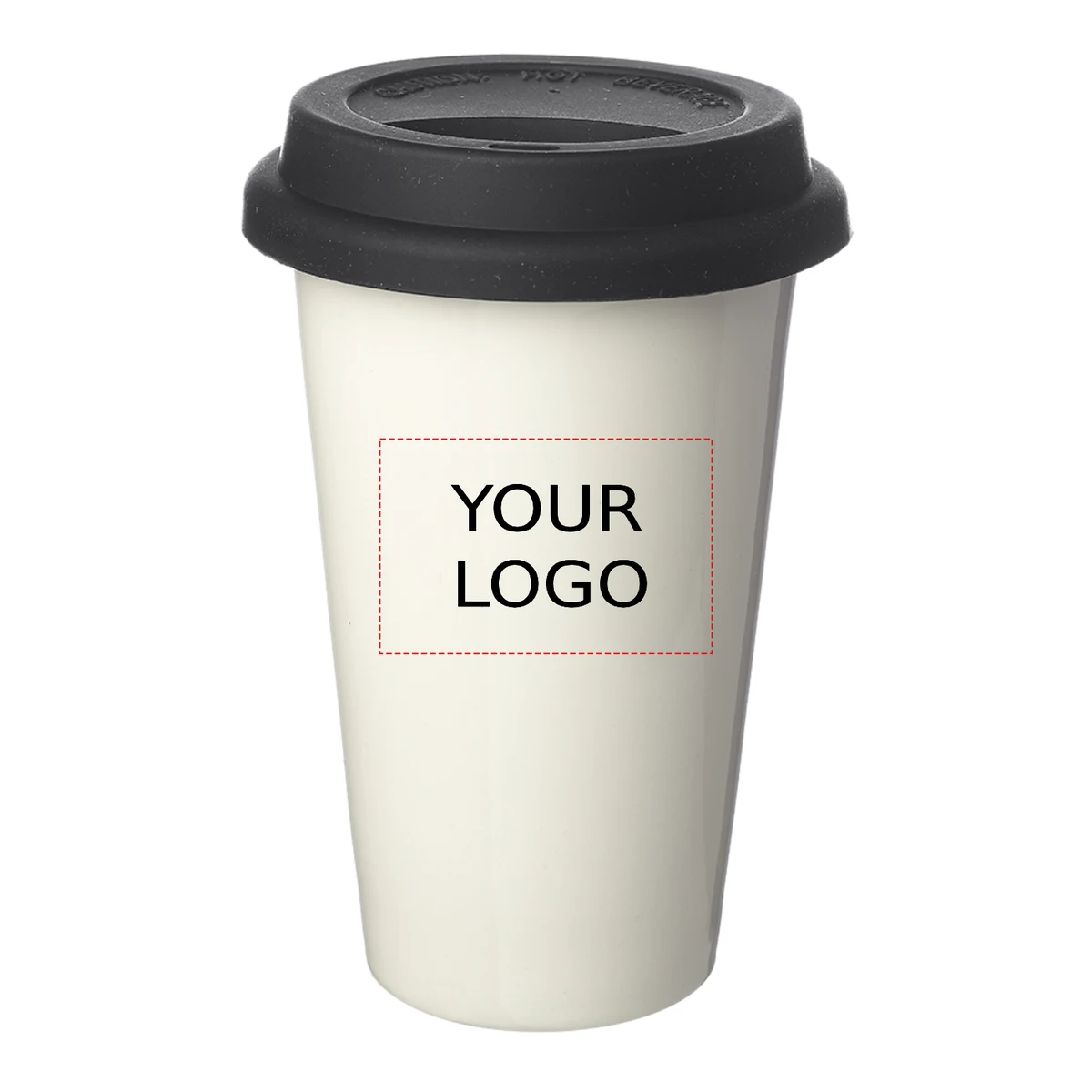 Double Wall Insulated Ceramic Tumbler with Lid, 11 oz. 1
