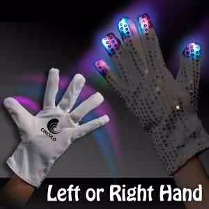 Light Up LED Glow Right Hand Rock Star Glove