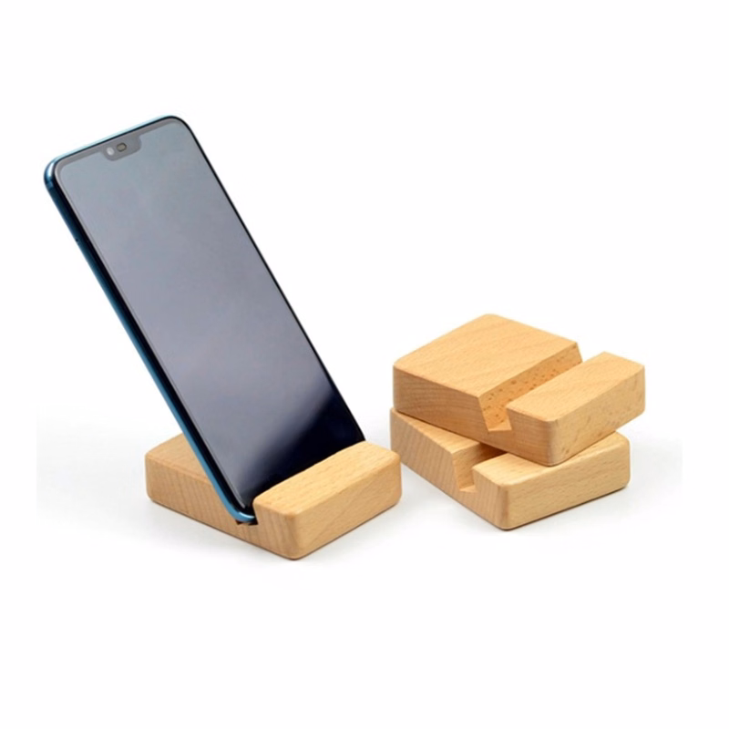 Wood bamboo Desk Phone Holder Stand