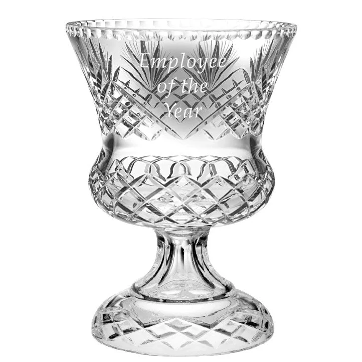 10" Lead Crystal Giant Vase Shown Sitting (Not Attached) On Optional Black Base 1