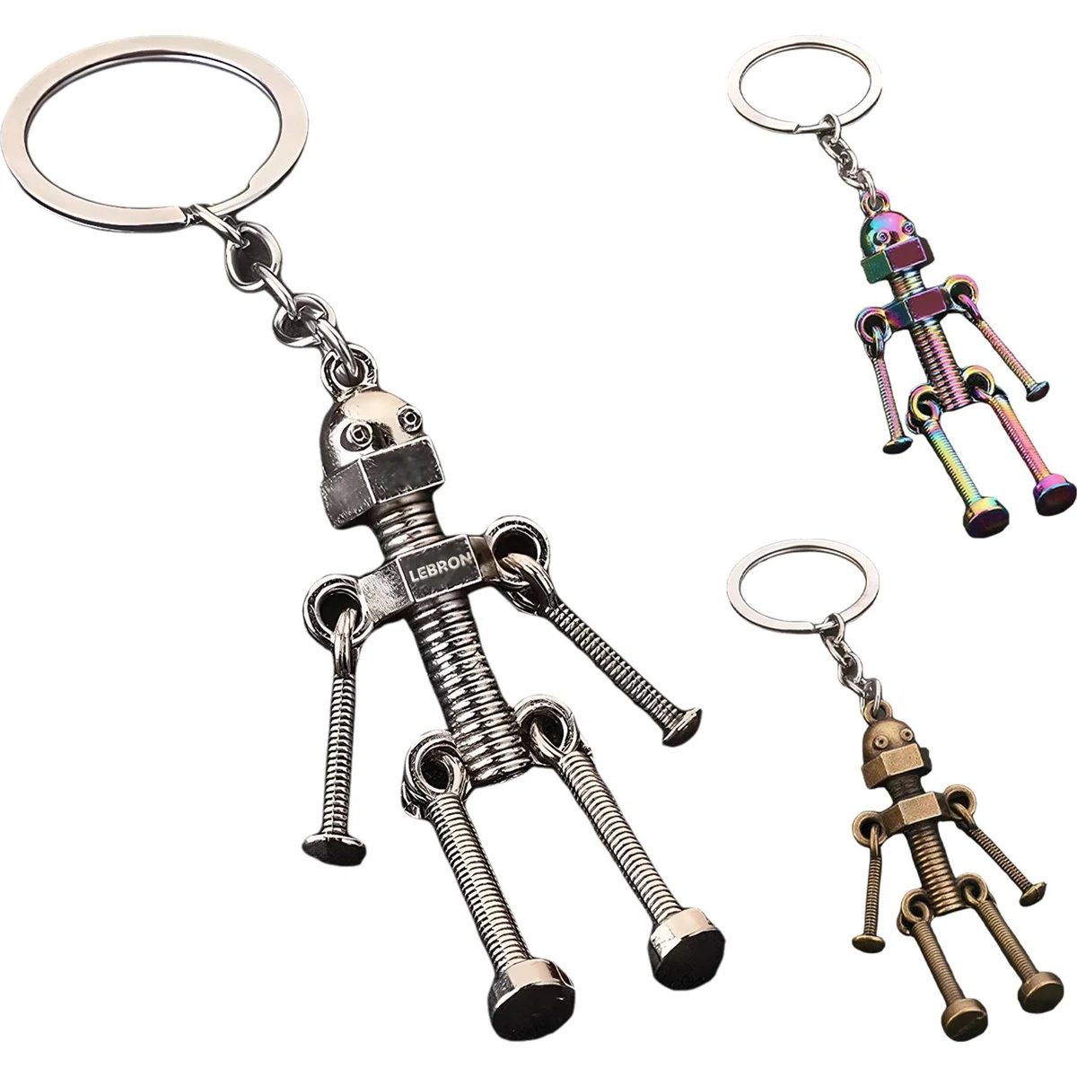 Metal Robot-Shaped Keychain 1