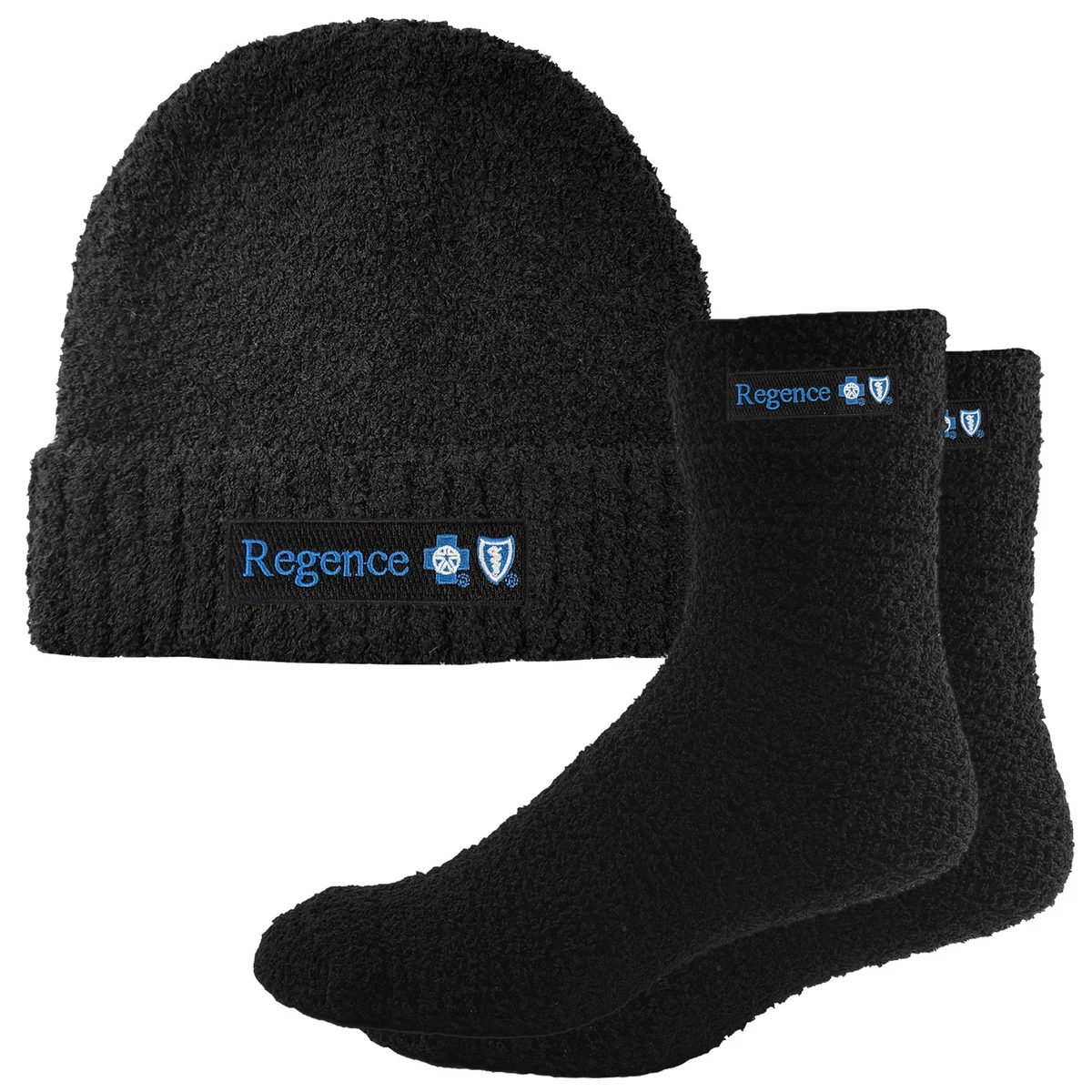 Rolled Fuzzy Beanie Cap & Fashion Fuzzy Socks Combo 1
