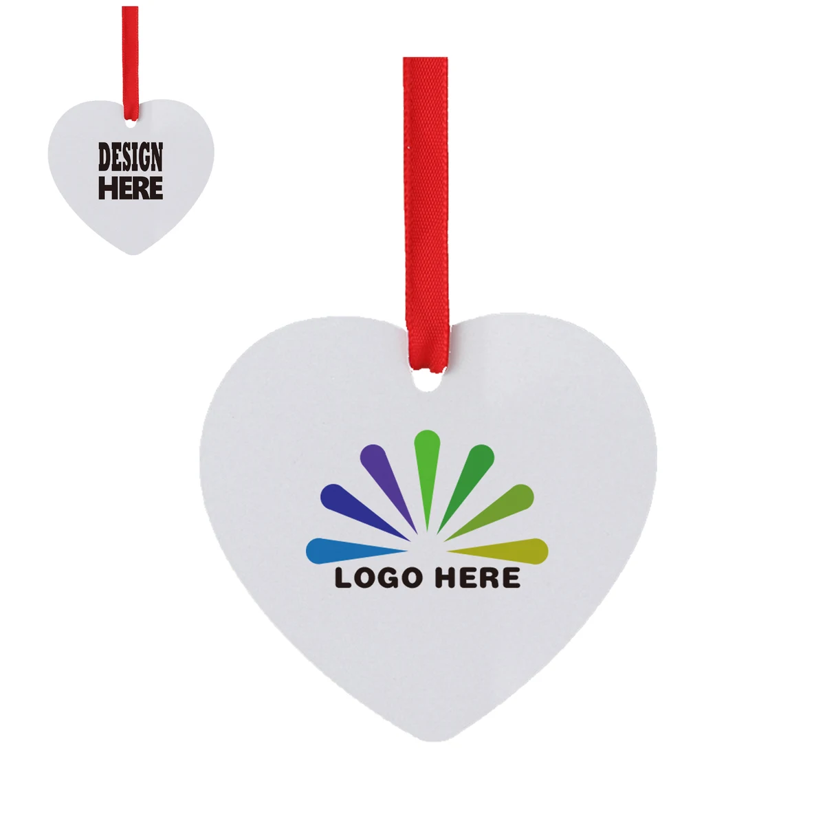 MOQ50 Heart-Shaped Aluminum Christmas Hanging Ornament 1