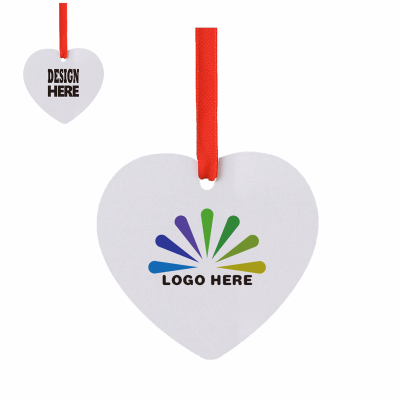 MOQ50 Heart-Shaped Aluminum Christmas Hanging Ornament