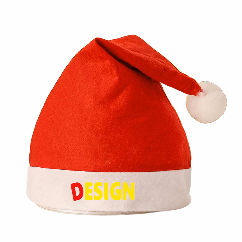 MOQ50 Custom Children Cartoon Santa Hat Plush Trim