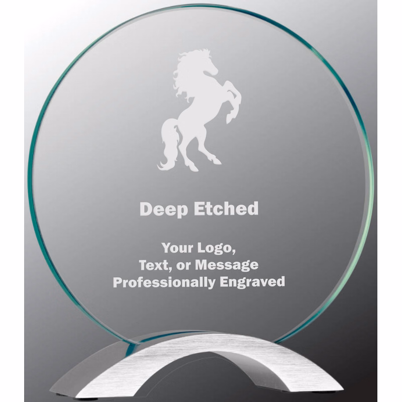 7 1/4" Round Cosmic Glass with Silver Base Award