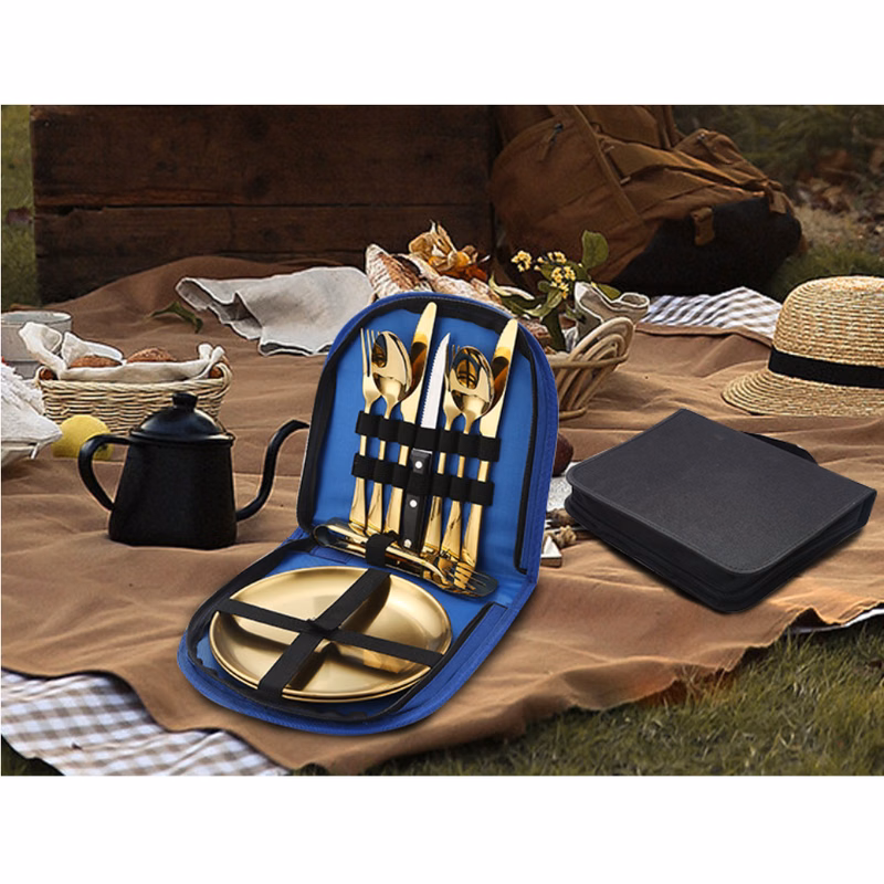 10 Pieces / Kit Portable Tableware Picnic Utensil Set
