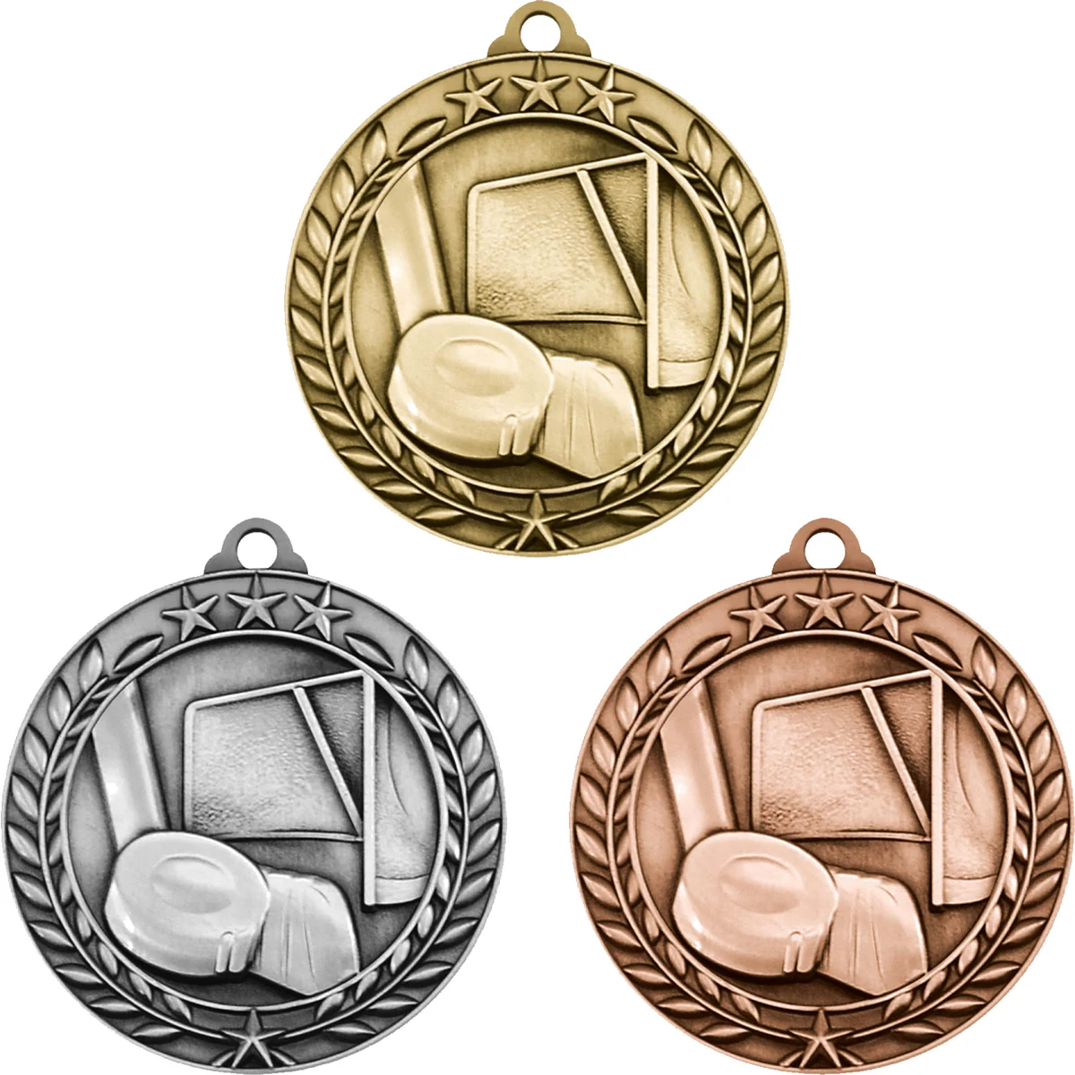 Stock Small Academic & Sports Laurel Medals: Hockey 1