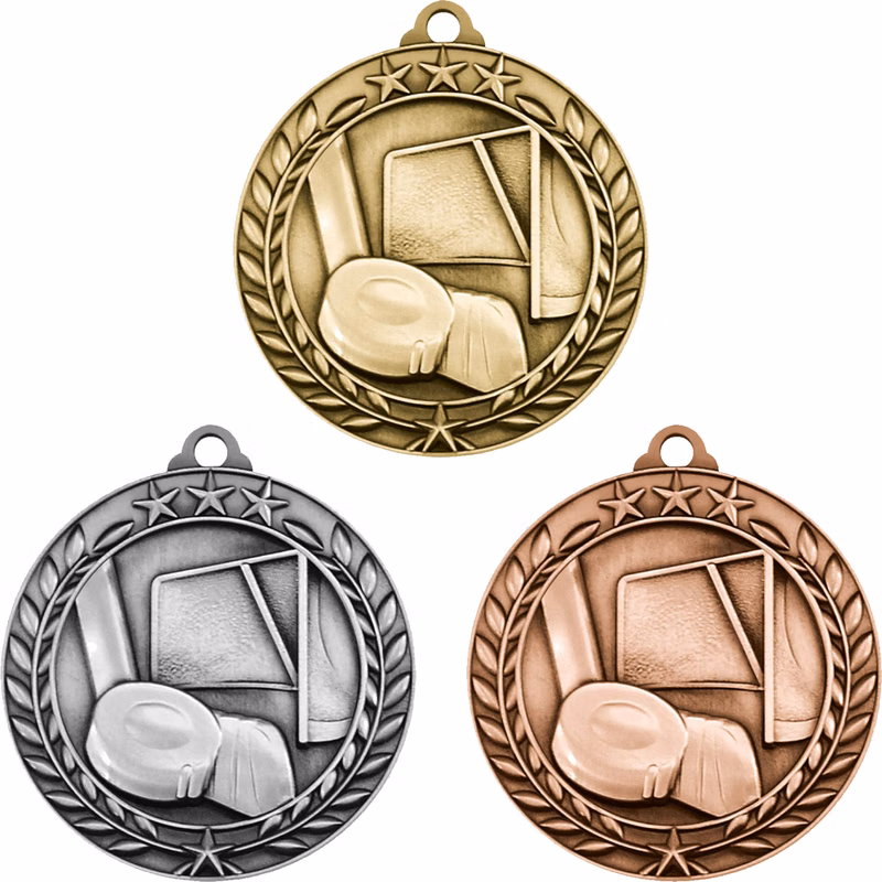 Stock Small Academic & Sports Laurel Medals: Hockey