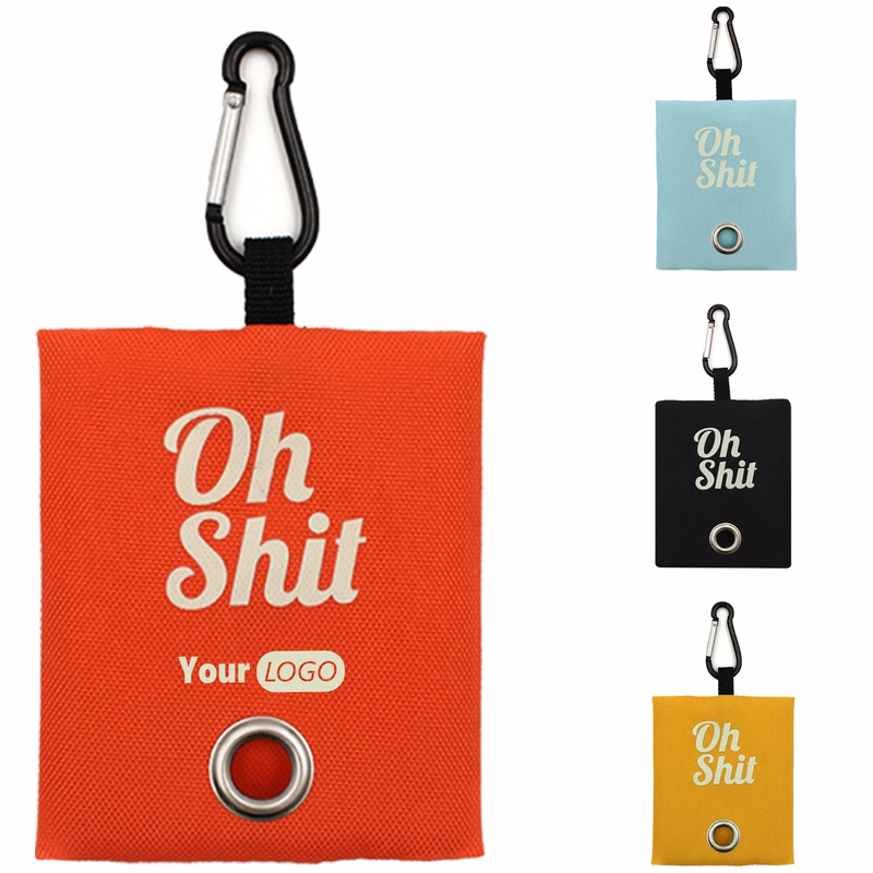 Cloth Funny And Durable Dog Poop Bag Holder With Metal Grommet Design