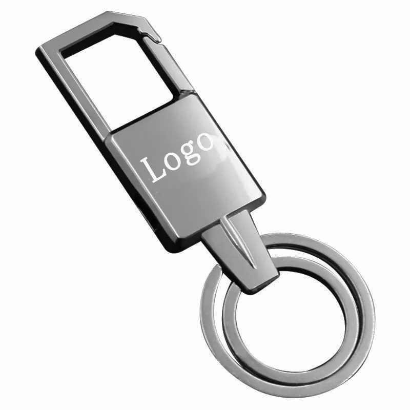 Metal Keychain With 2 Split Key Ring