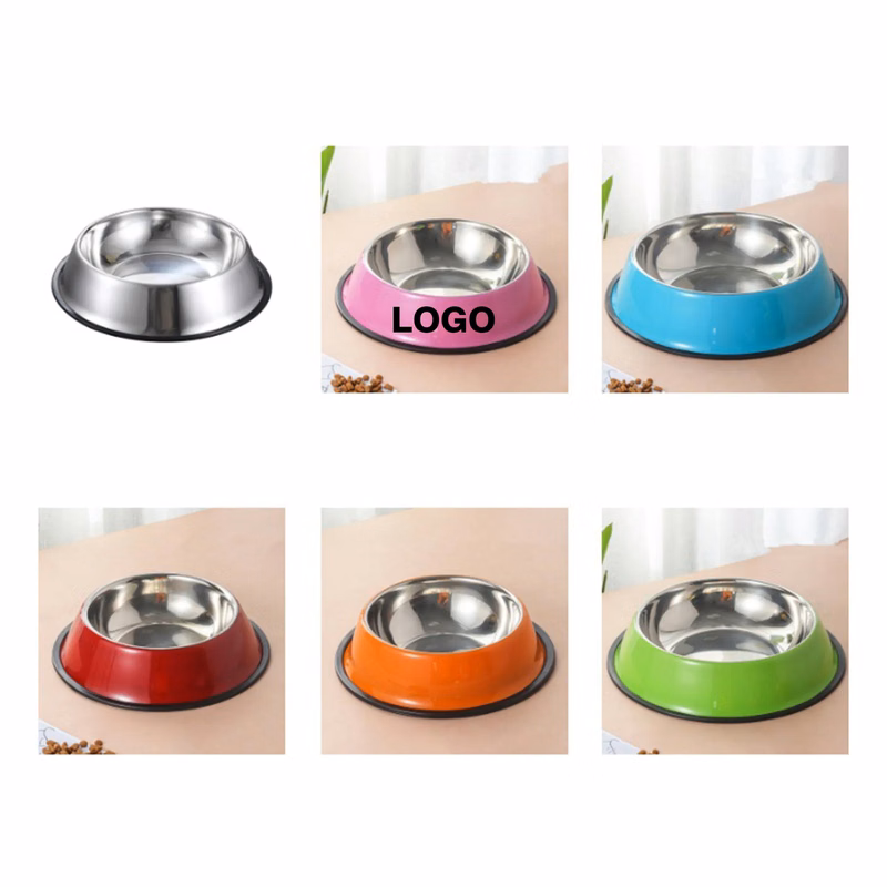 5.9"Pet Anti Spill Stainless Steel Food And Water Basin