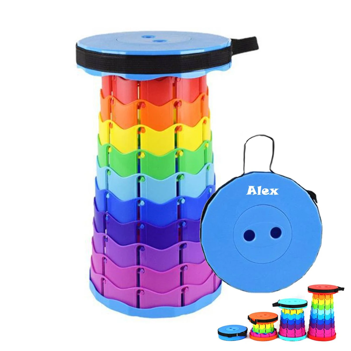 Rainbow telescopic folding stool 1