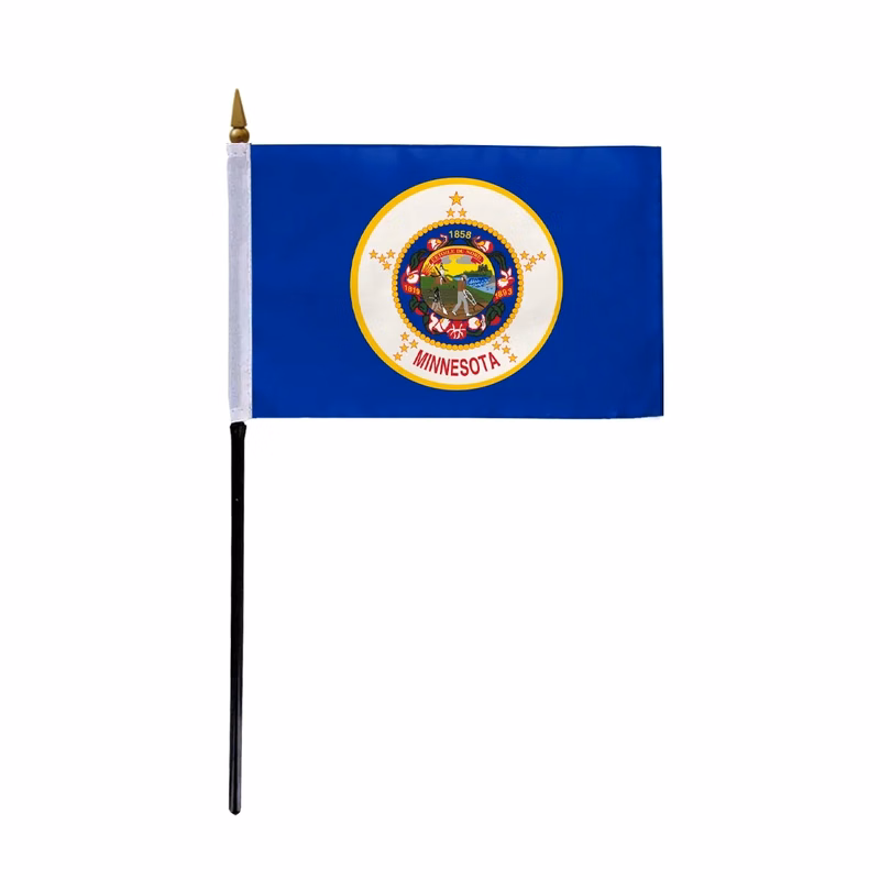4"x6" & 12"x18'' Minnesota ePoly Printed Stick Flags